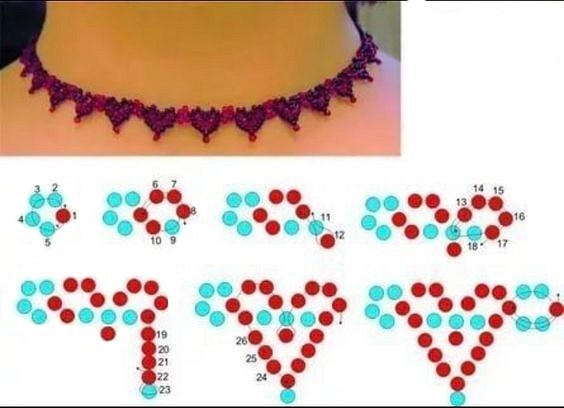 Модное ожерелье из бисера: схема плетения ажурного чокера