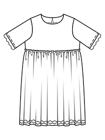 Технический рисунок отрезного платья для девочки