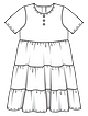 Многоярусное платье для девочки №130 — выкройка из Burda 5/2023