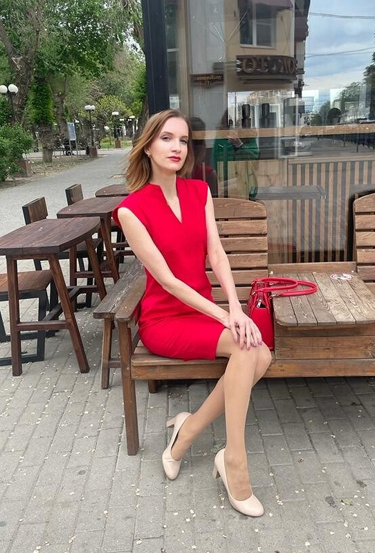 Красное платье-футляр из джерси от kisulka83