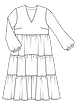 Многоярусное платье в стиле бохо №408 — выкройка из Burda. Мода для полных 2/2023