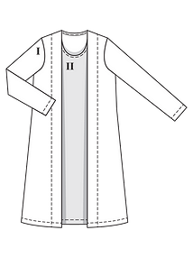 Технический рисунок платья-кардигана