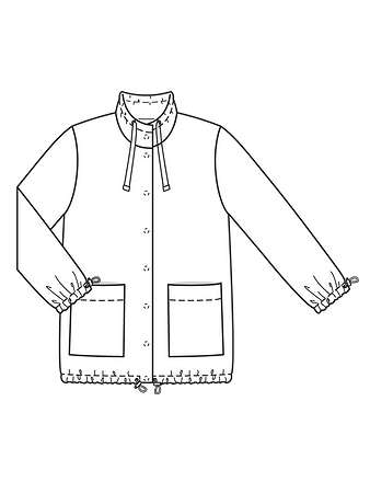 Технический рисунок куртки в спортивном стиле
