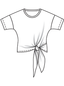 Технический рисунок блузки с завязками