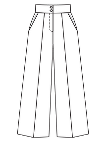 Технический рисунок брюк широкого кроя