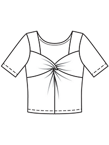 Технический рисунок блузки с глубоким вырезом