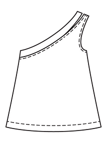 Технический рисунок топа на одно плечо