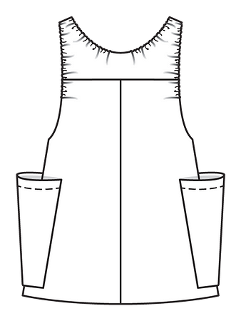 Технический рисунок сарафана-фартука спинка