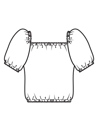 Технический рисунок блузки а-ля Кармен спинка