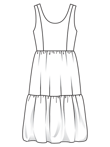 Платье с ярусной юбкой