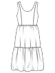 Платье с ярусной юбкой №104 — выкройка из Burda 6/2023