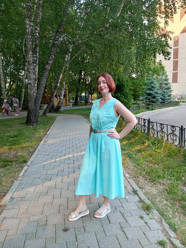 Платье «Бирюзовое шитье» от Ekaterina Vodchits