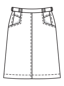 Технический рисунок юбки в джинсовом стиле