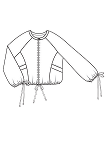 Технический рисунок блузона с пышными рукавами