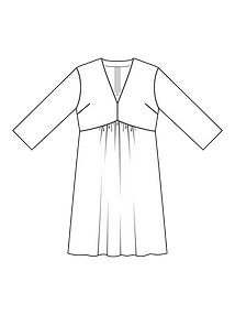 Технический рисунок платья с глубоким V-вырезом