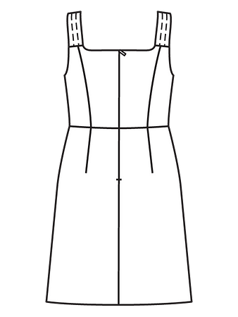 Технический рисунок сарафана с необычным вырезом спинка