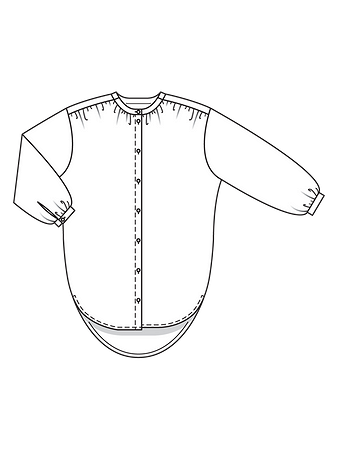 Технический рисунок блузки оверсайз