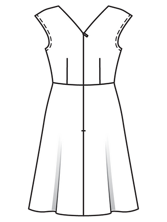 Технический рисунок платья без рукавов спинка