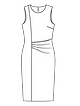 Платье-футляр с асимметричной драпировкой №121 — выкройка из Burda 7/2023