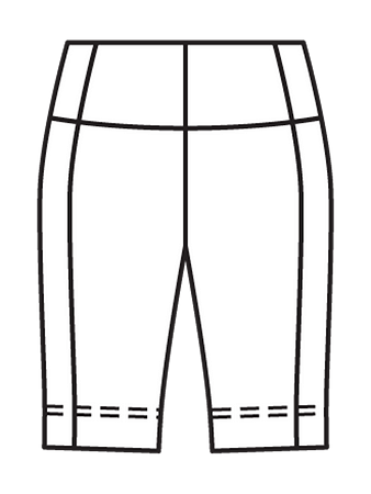 Технический рисунок спортивных шорт вид сзади