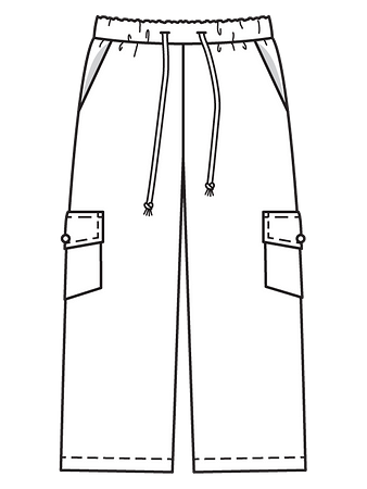 Технический рисунок брюк карго