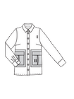 Блузка-рубашка с большими накладными карманами