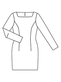 Технический рисунок облегающего мини-платья