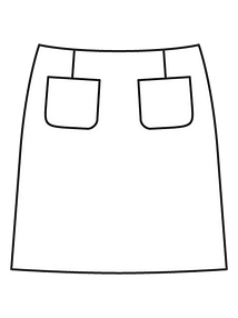 Технический рисунок мини-юбки из жаккарда