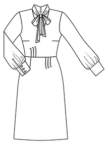 Технический рисунок отрезного приталенного платья