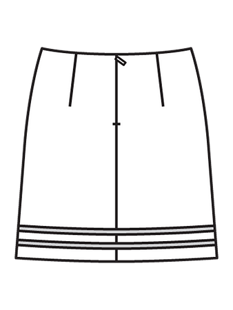 Технический рисунок юбки в стиле Шанель вид сзади