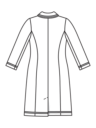 Технический рисунок платья-пальто в стиле Шанель спинка