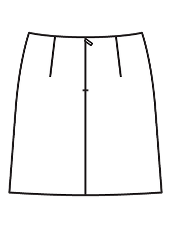 Технический рисунок мини-юбки из жаккарда вид сзади