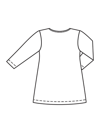 Технический рисунок трикотажной блузки спинка