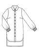 Блузка-рубашка с удлинённой спинкой №109