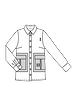 Блузка-рубашка с большими накладными карманами №110