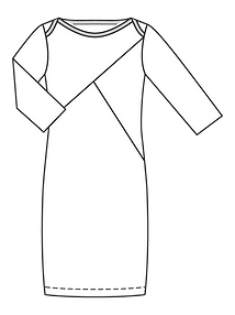 Технический рисунок трикотажного платья с вырезом-лодочкой