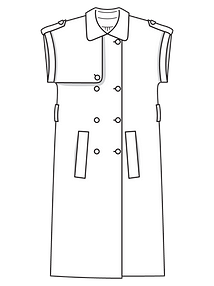 Технический рисунок длинного двубортного жилета