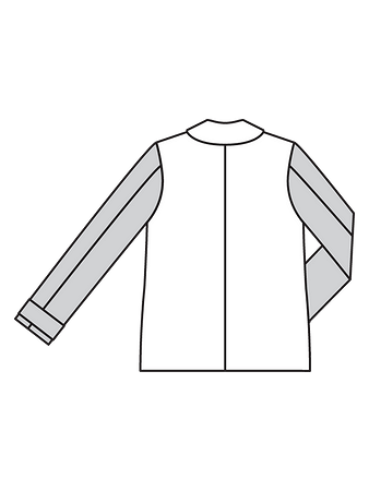 Технический рисунок куртки прямого кроя спинка