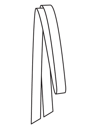 Технический рисунок пояса длинного двубортного жилета