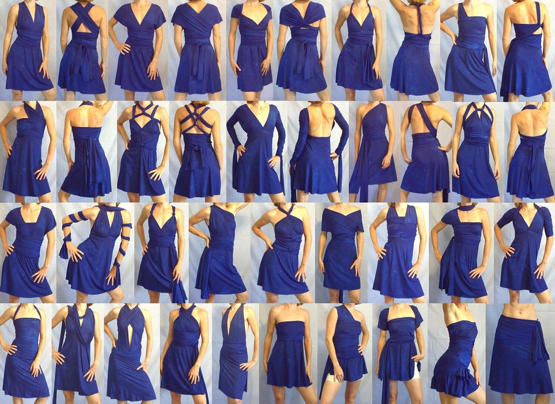 Удивительное платье-трансформер: одно платье - множество вариантов. Выкройки и описание