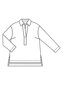 Технический рисунок туники с рубашечным воротником