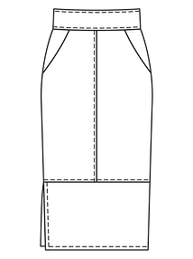 Технический рисунок джинсовой юбки-карандаш