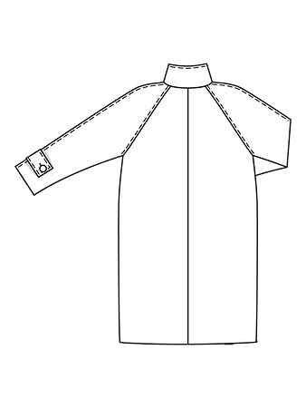 Технический рисунок пальто-кокона спинка