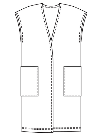 Технический рисунок длинного жилета