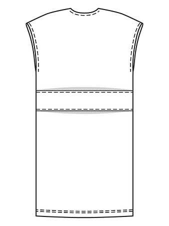Технический рисунок длинного жилета спинка