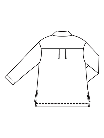 Технический рисунок туники с рубашечным воротником спинка