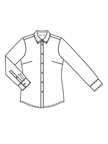 Технический рисунок блузки-рубашки классического кроя