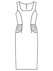 Технический рисунок коктейльного платья-футляр