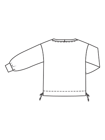 Технический рисунок спортивного пуловера спинка