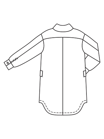 Технический рисунок пальто-рубашки спинка
